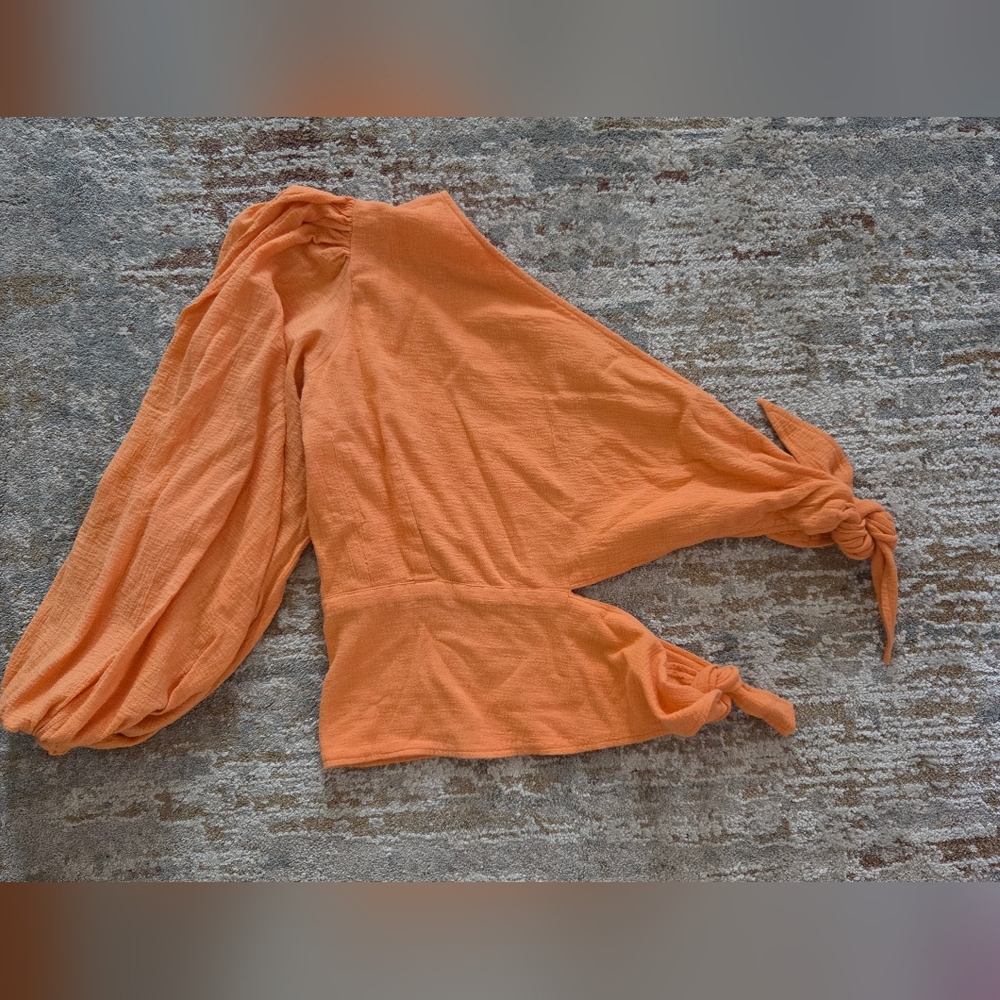 Free People Vibrant Orange Top